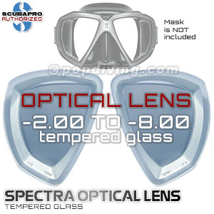 Scubapro Spectra mask OPTICAL tempered glass lens - lensa minus