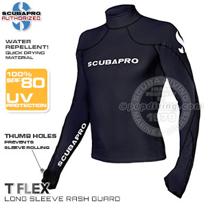 Scubapro T-flex Rash Guard 100% 80 spf UV protection